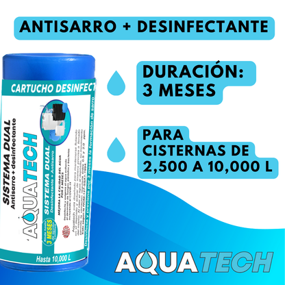 Sistema Dual Antisarro y Desinfectante para Cisterna Industrial 2,500 a 10,000 L.