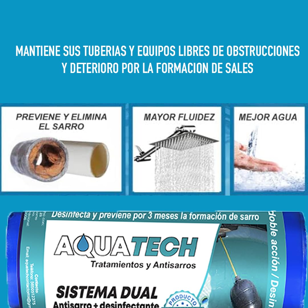 Sistema Dual Antisarro y Desinfectante Para Tinacos 450 a 1,100 L