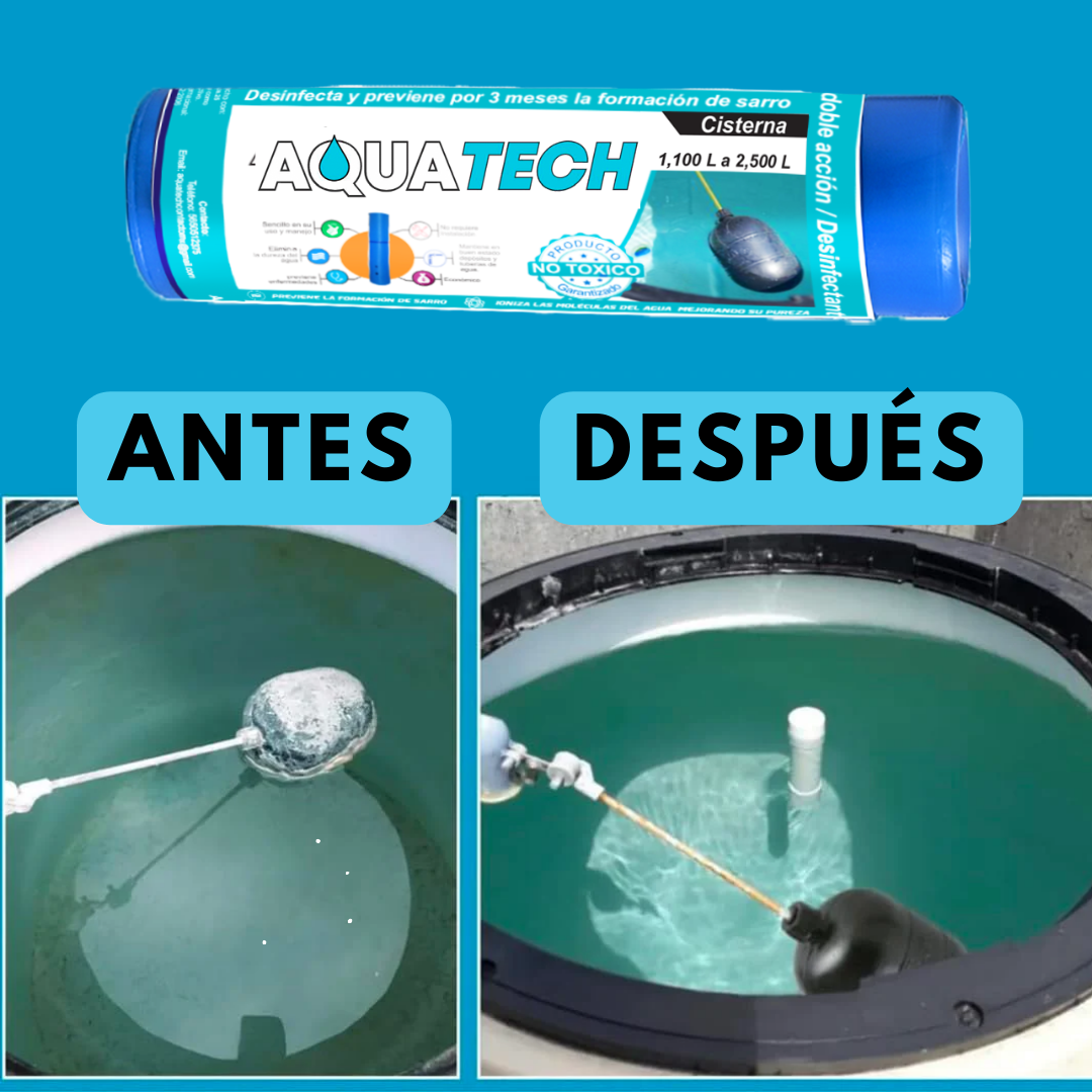 Sistema Dual Antisarro y Desinfectante para Cisterna De 1,100 a 2,400 lts 3 Meses.