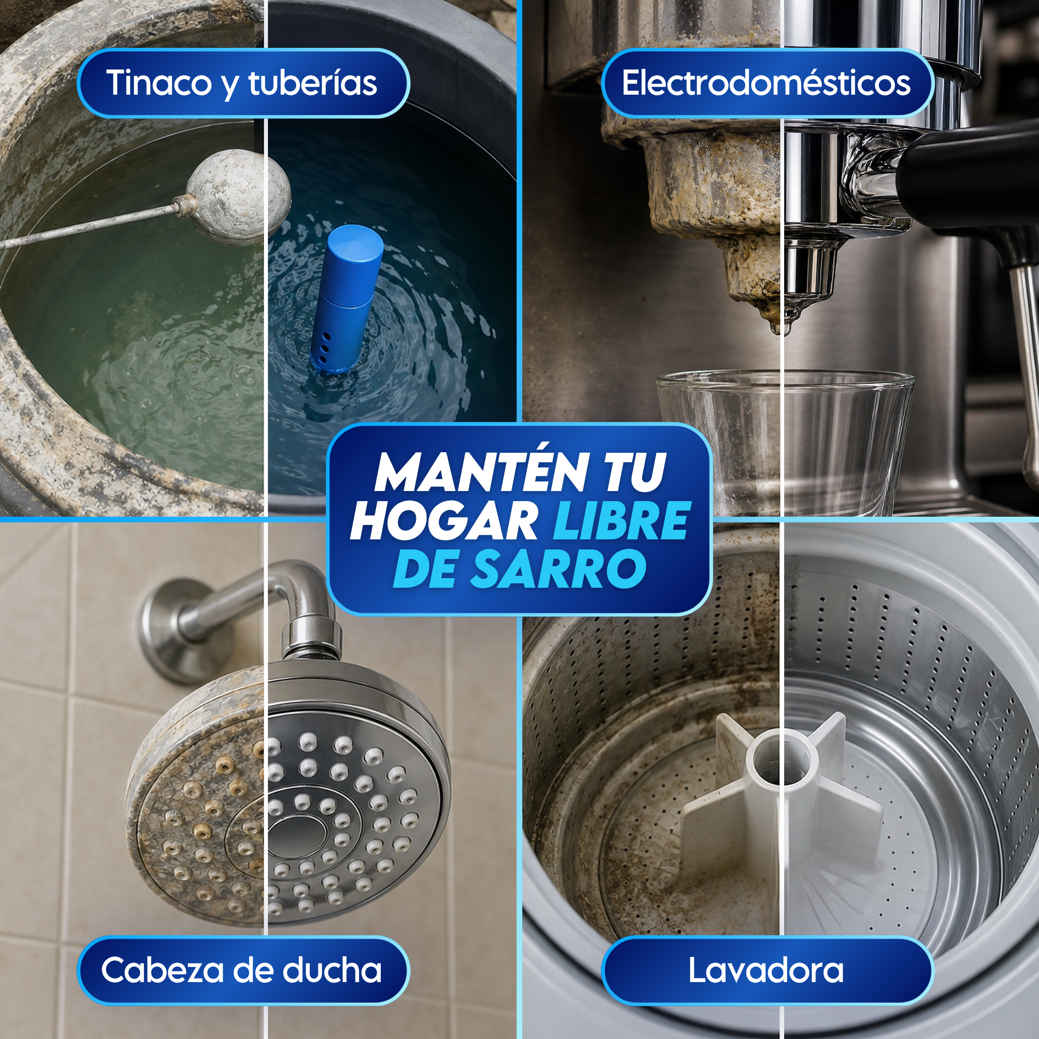 Sistema Dual Antisarro y Desinfectante Para Tinaco de 450 a 1,100L