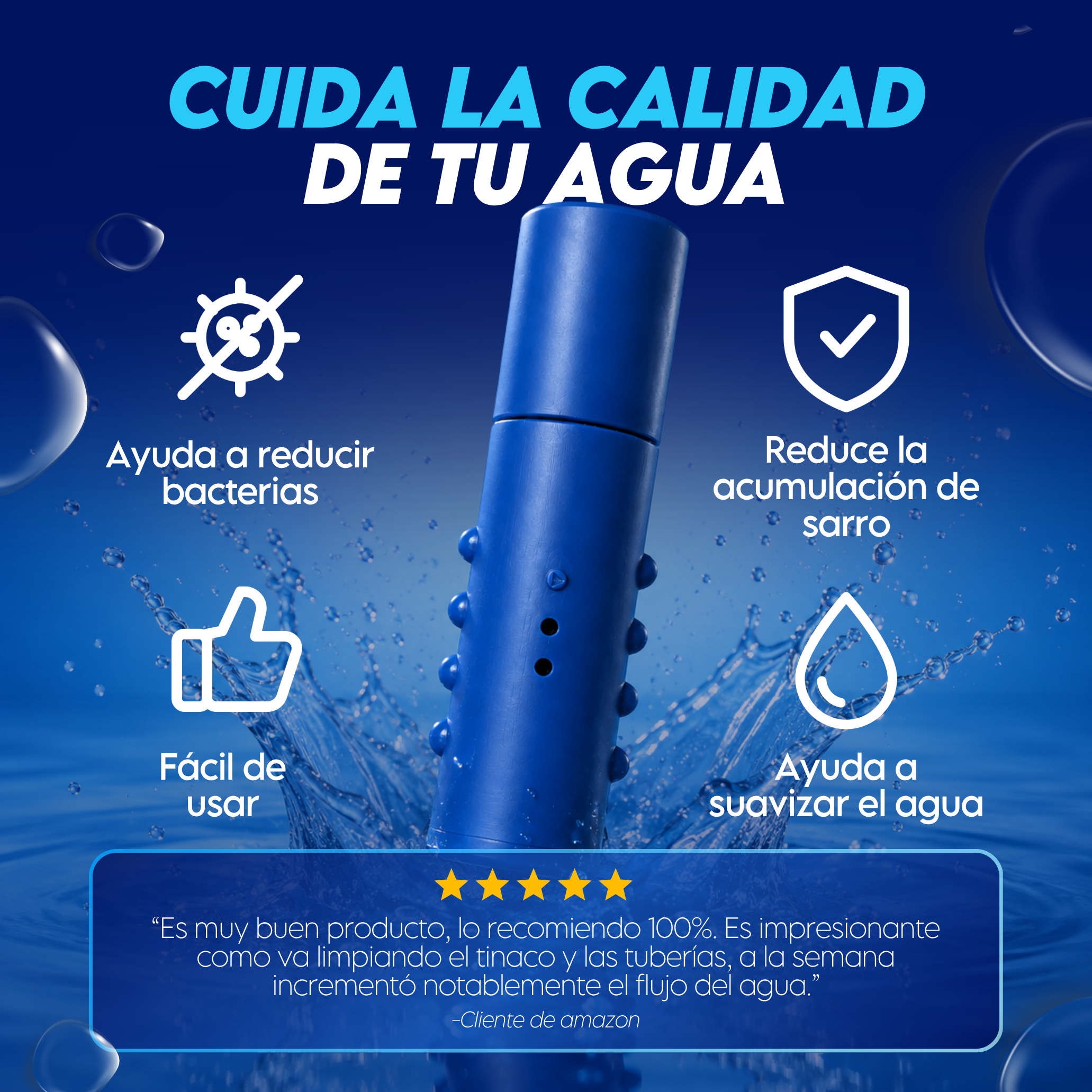 Sistema Dual Antisarro y Desinfectante Para Tinaco de 450 a 1,100L