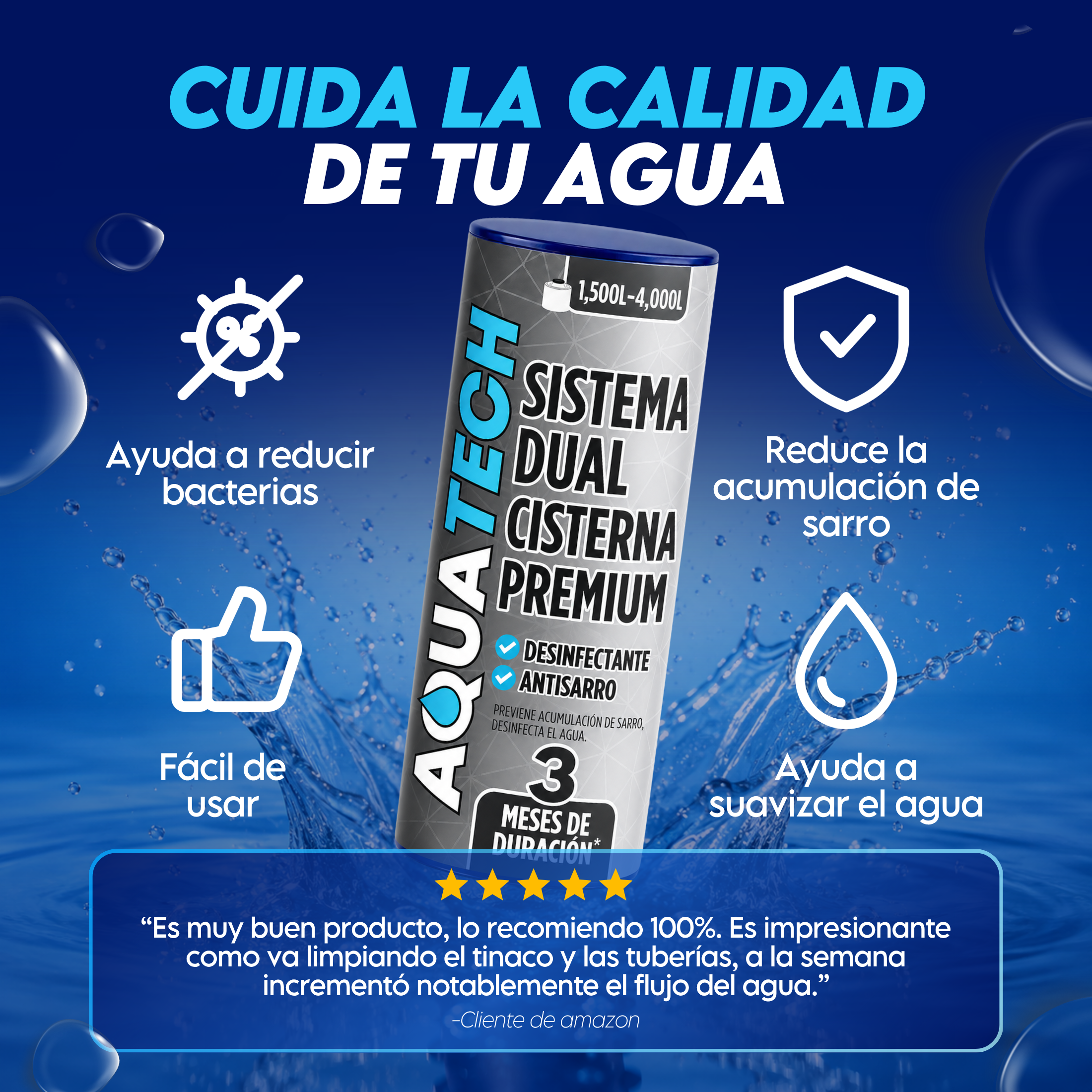 Sistema Antisarro y Desinfectante Premium para Cisternas 1,500 a 4,000 L