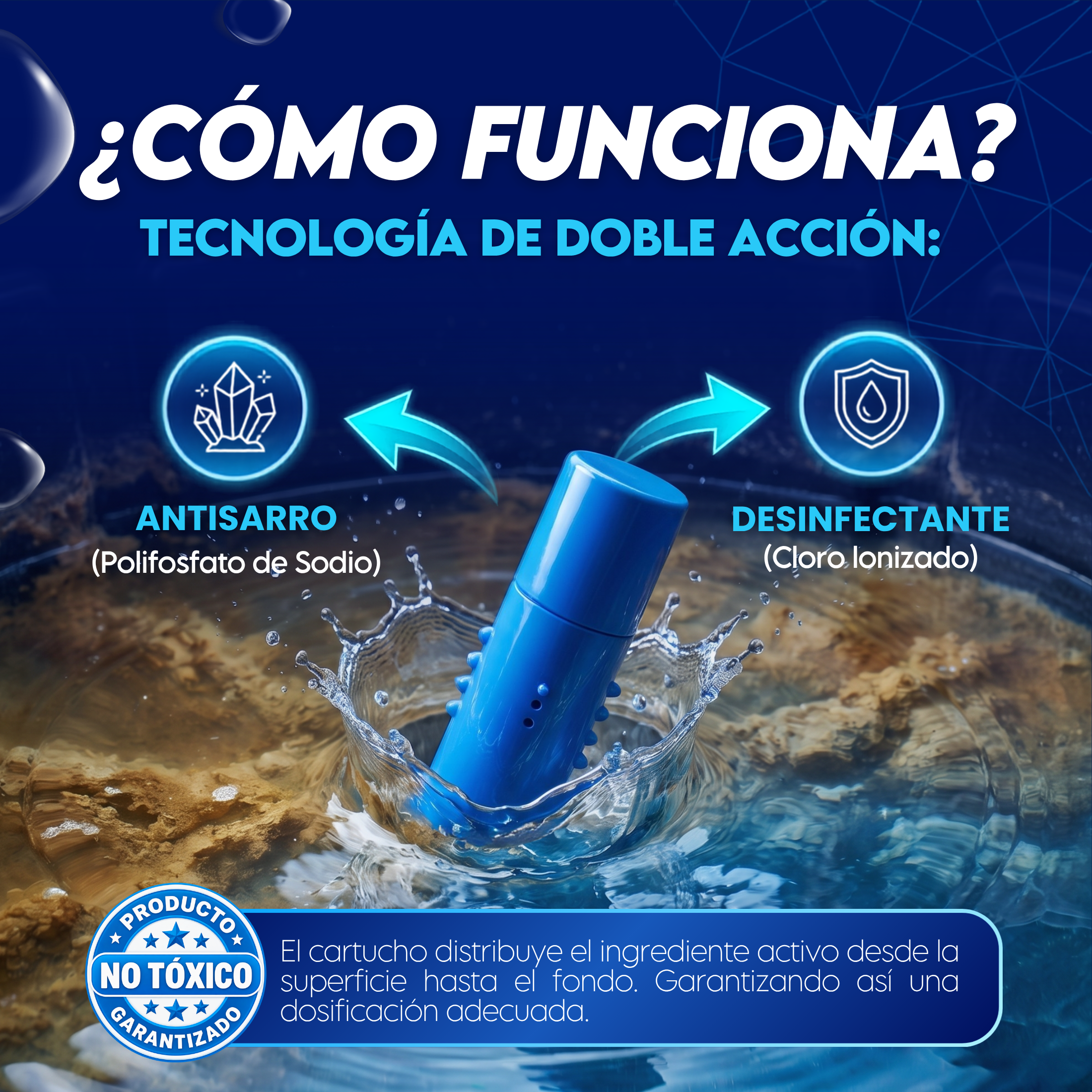 Sistema Antisarro y Desinfectante Premium para Tinacos y Cisternas de 500 a 1,500 L