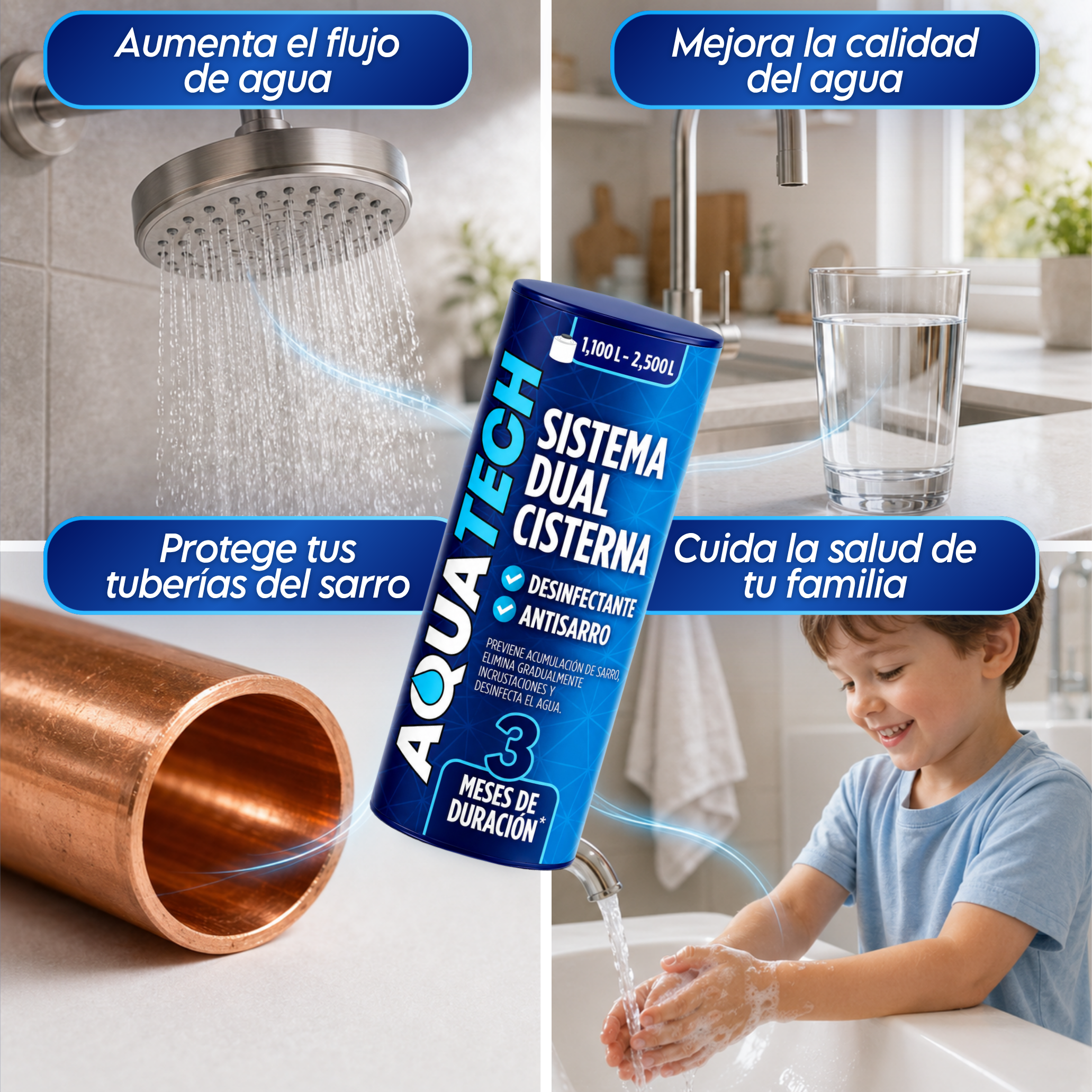 Sistema Dual Antisarro y Desinfectante para Cisternas de 1,100 a 2,400 L