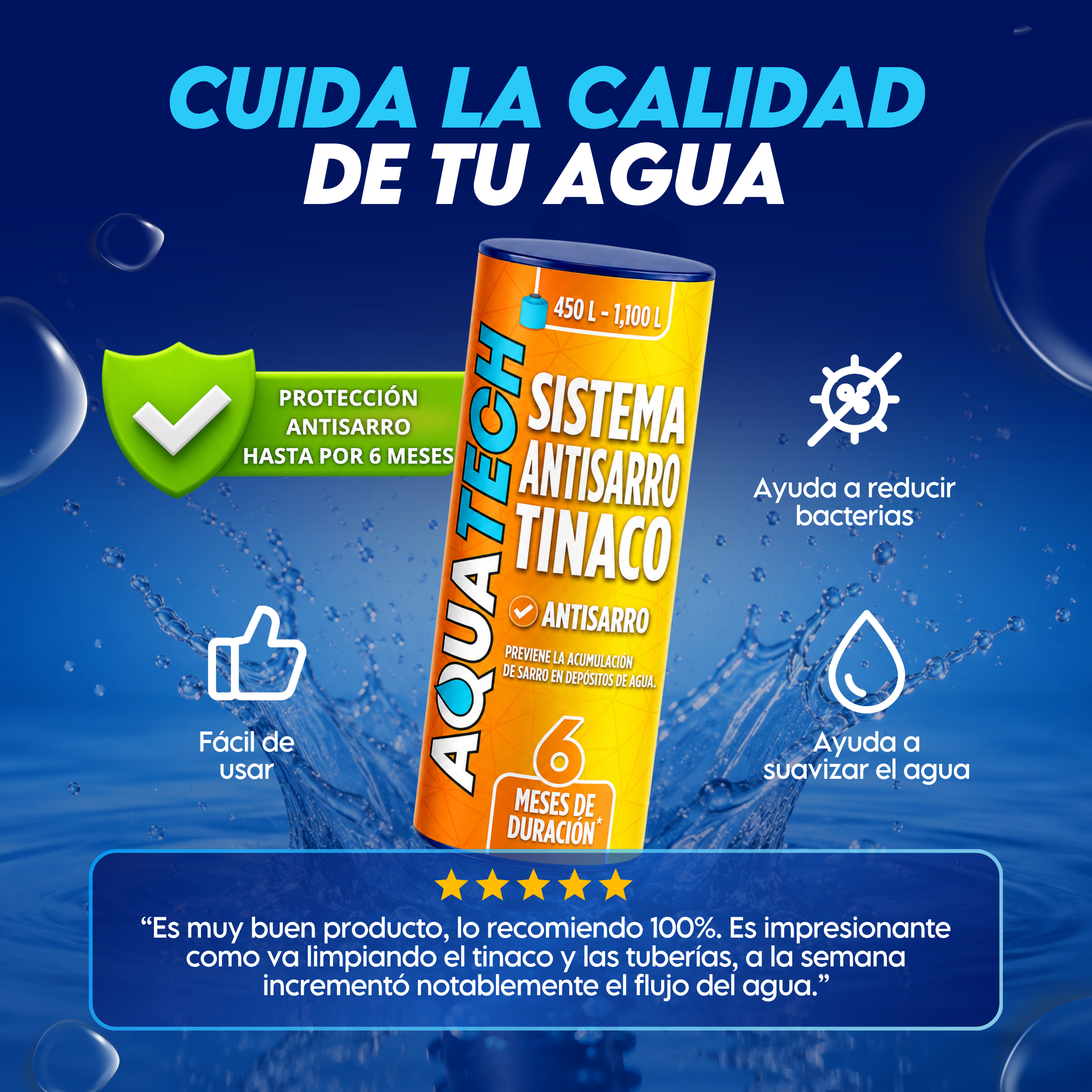 Sistema Antisarro para Tinaco de 450 a 1,100 L